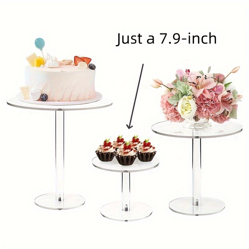 

Acrylic Cake Stand Set Of 1 - Transparent Display For Desserts, Cupcakes - Ideal For Weddings, Birthdays, Special Events