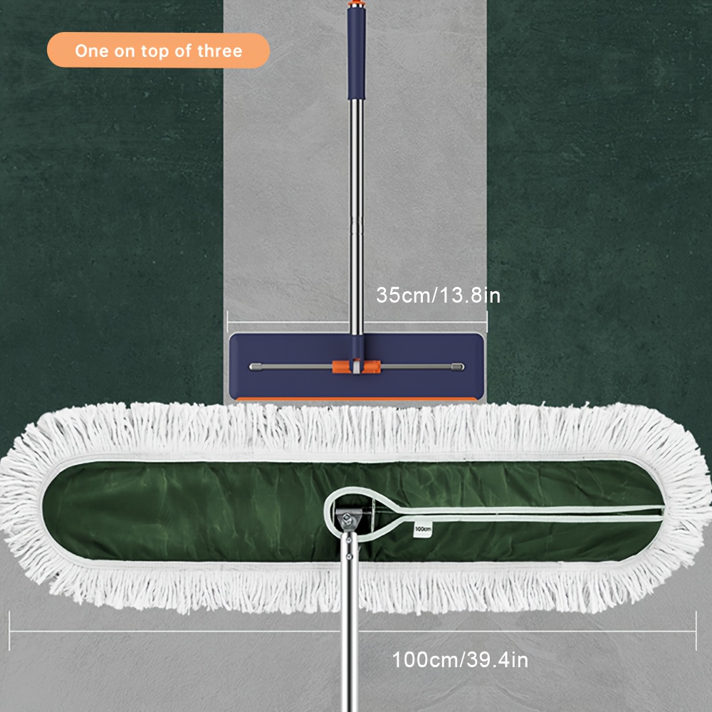 1 bucată mop comercial mare, instrument de curățare pentru hoteluri și restaurante cu design extra-large panel, stil minimalist, fără nevoie de electricitate, mâner din lemn și cap plastic – perfect pentru vacanța de vară sau întoarcerea la școală Detaliile articolului 2