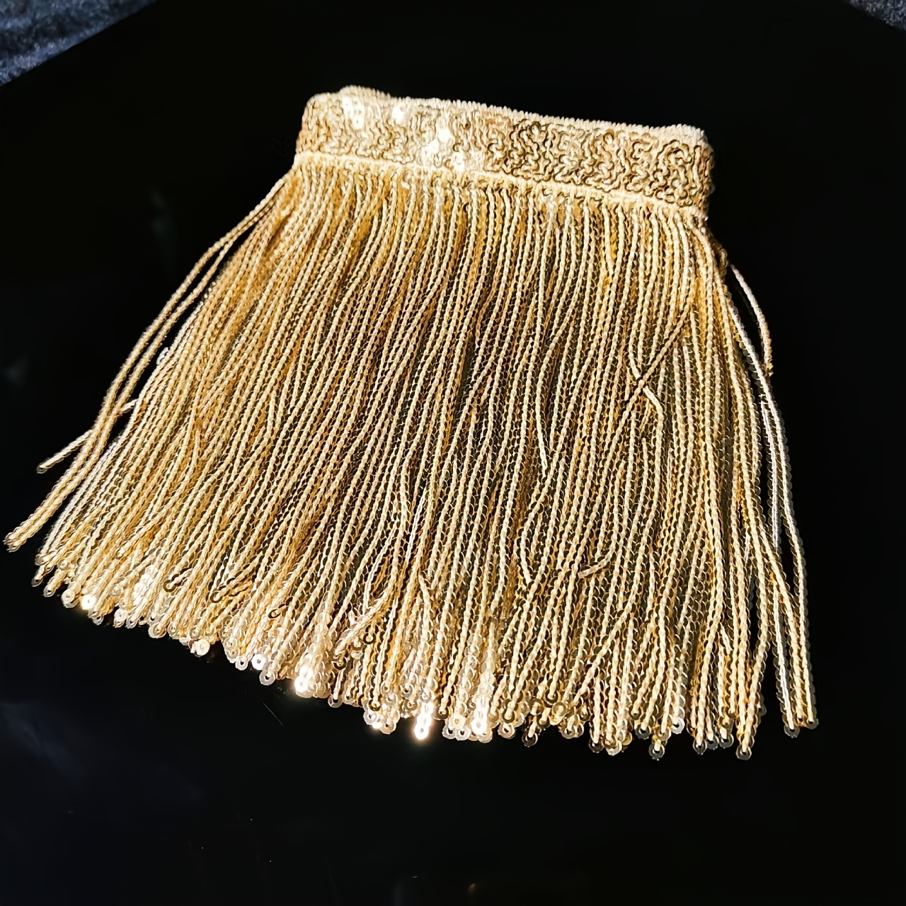 TEMU Gland de de 110 cm, accessoire de gland en dentelle et paillettes pour de gland de vêtements