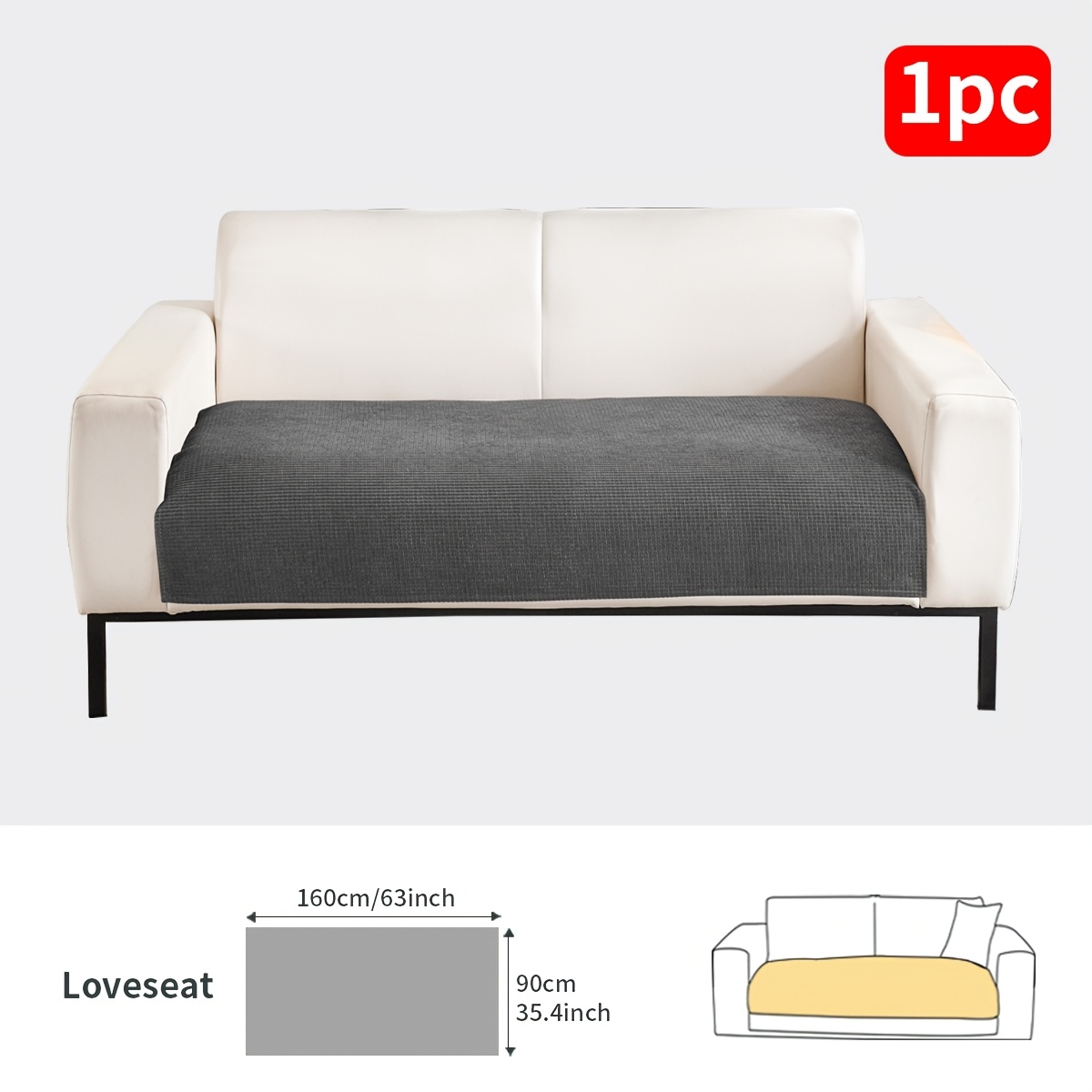 1pc Corn Fleece Sofa Cushion, Universal Sofa Cushion For , Non-slip Sofa Cover, Home Fabric Decoration