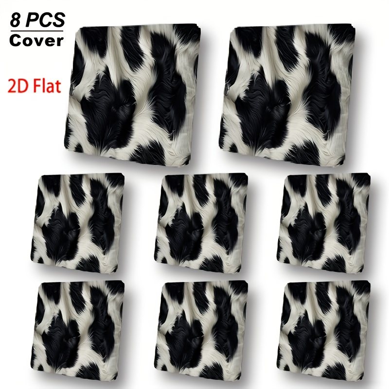 TEMU Modern Minimalist Fashion Sofa Cushion Cover, Black And White Spotted Pattern Sofa Slipcover, Boho Style Sofa Cover, Decor, Cow Print Design, 2d