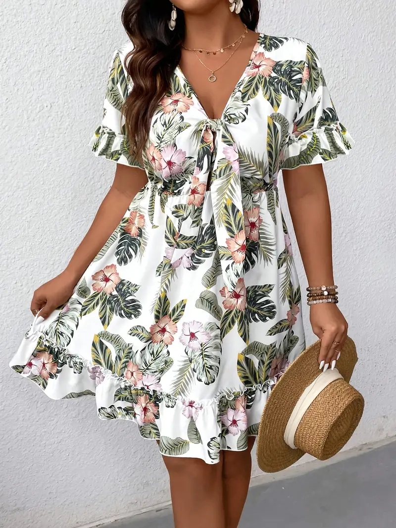 plus size summer dress with shorts Final Sale Plus Size 2pc Crop Top & Bermuda Short Set in Bright Multi- Chic And Curvy
