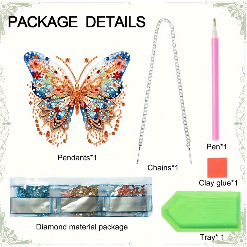 

Diy 5d Butterfly Diamond Art Pendant Kit - Irregular Crystal Inlay, Acrylic Craft Set For Home & Garden Decor Diy Handmade Diamond Art Painting Kit Diamond Painting Kits Butterfly