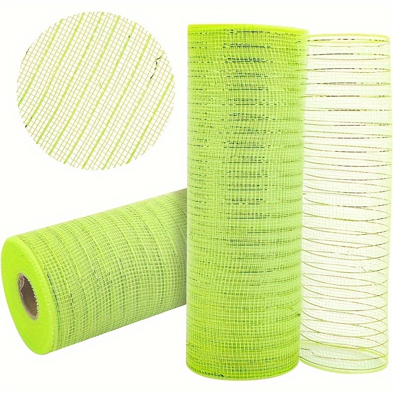 

Light Green Foil Mesh Ribbon Rolls 10" - Diy Wreaths, Holiday & Party Decorations, 2/5pcs ( )