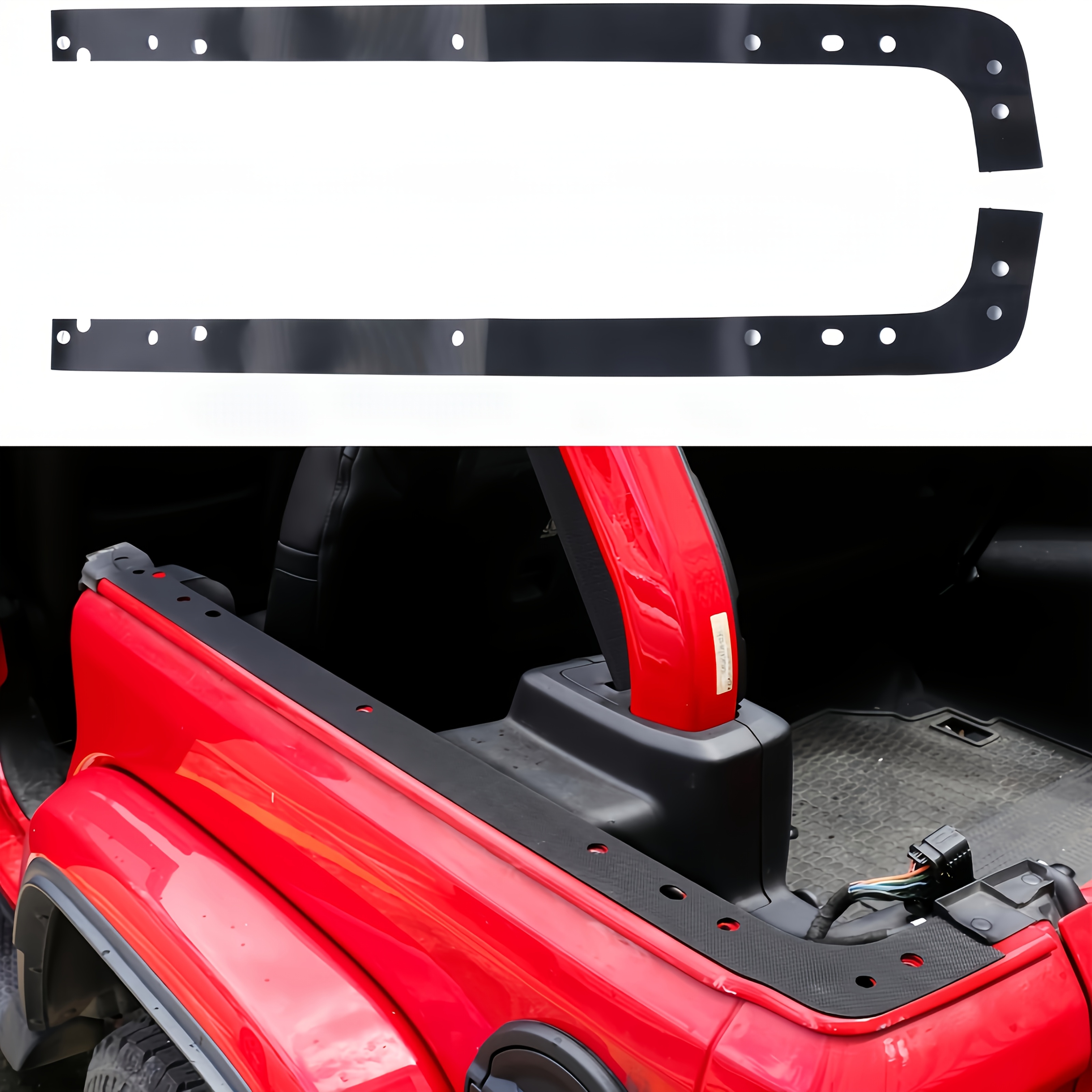 TEMU For For Wrangler Jl 4-door/4xe (2018-2025) Trunk Sill Guards - Heavy-duty 2-pack Scuff Plates | Matte Black Paint Protection For Cargo Area |