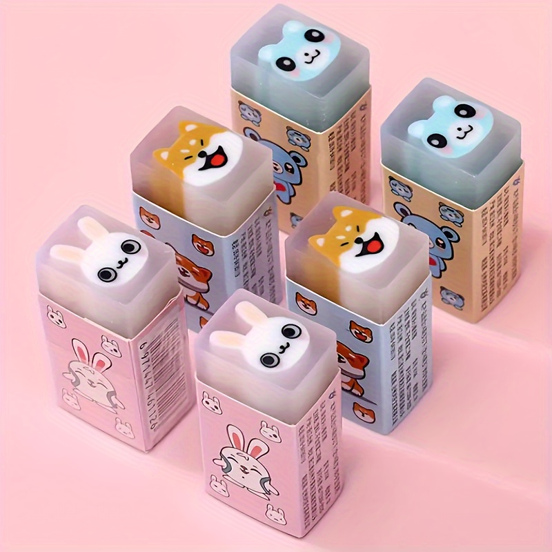 

6pcs Adorable Erasers - Rectangular , Tpr