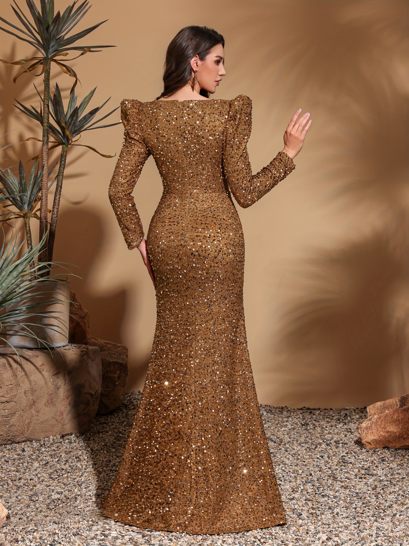 Crochet Winter Dress Robe En Laine Shein Robe  Manches Longues Col En  Sequins Dors Temu France