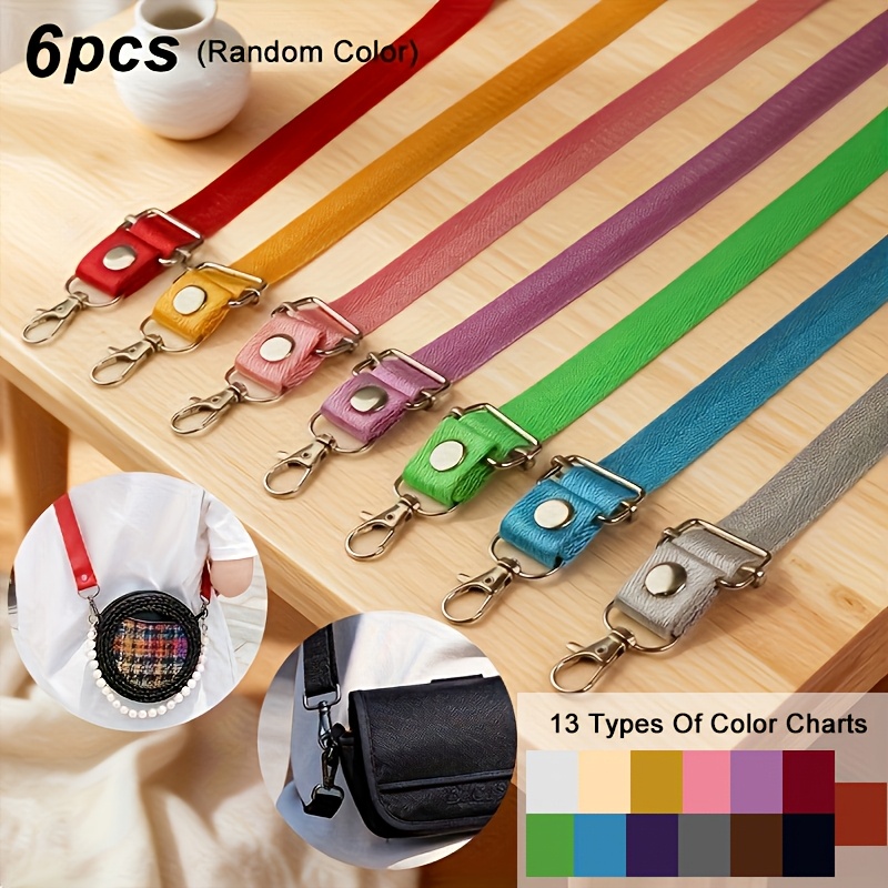 TEMU 3/6/13-pack Crossbody Strap For Handbags, Bag Strap Replacement - Adjustable Shoulder Straps (up To 130cm), Random Colors Accessory For Purse,