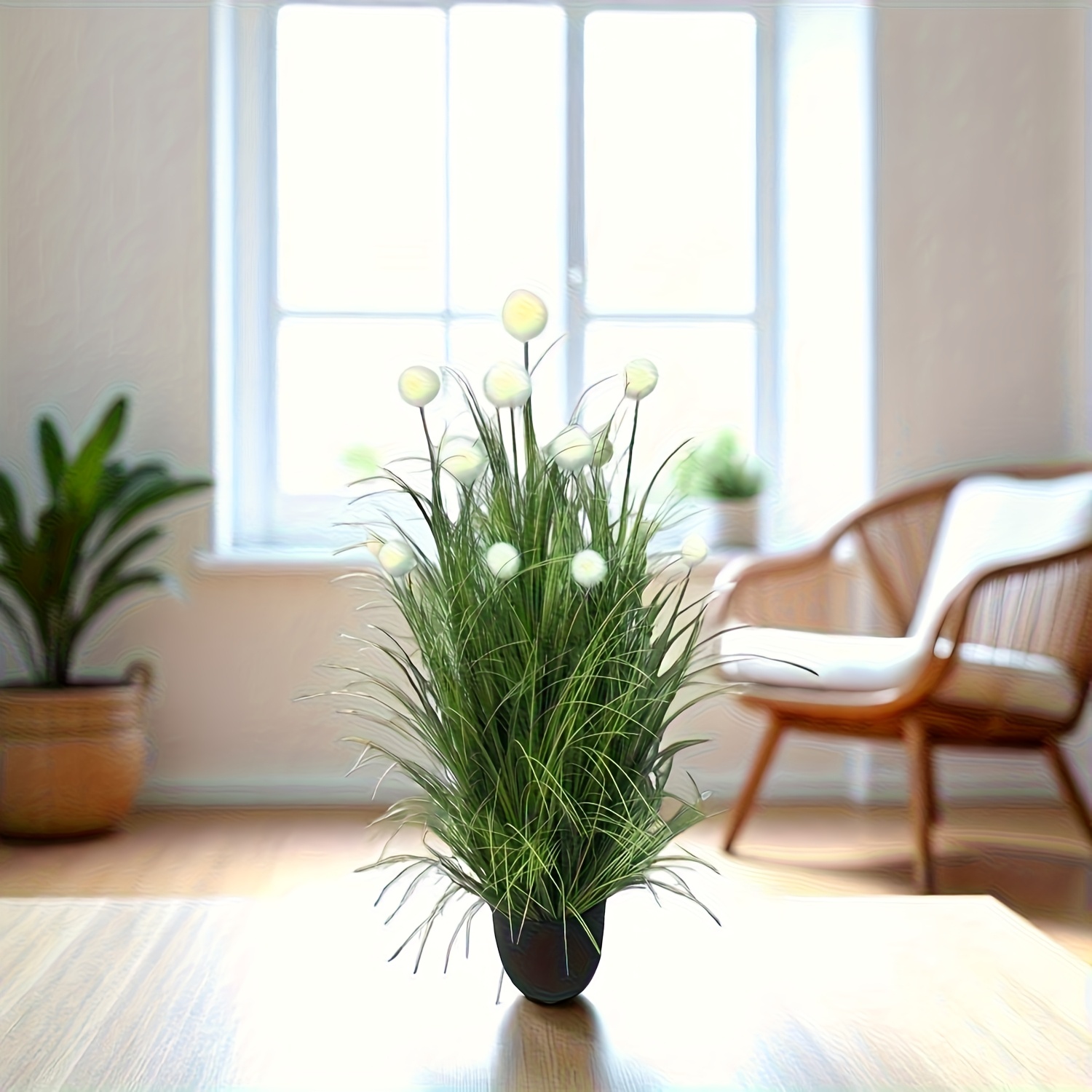 Piante Finte Erba Di Grano - 4 Pezzi Decorativi Per Interni Ed Esterni