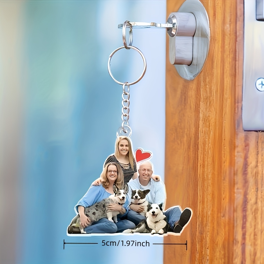 TEMU 2d Flat - [2d Flat] Custom Acrylic Photo Keychain | Personalized Car Interior Pendant And Backpack, Double-sided Effect, Perfect Gift For