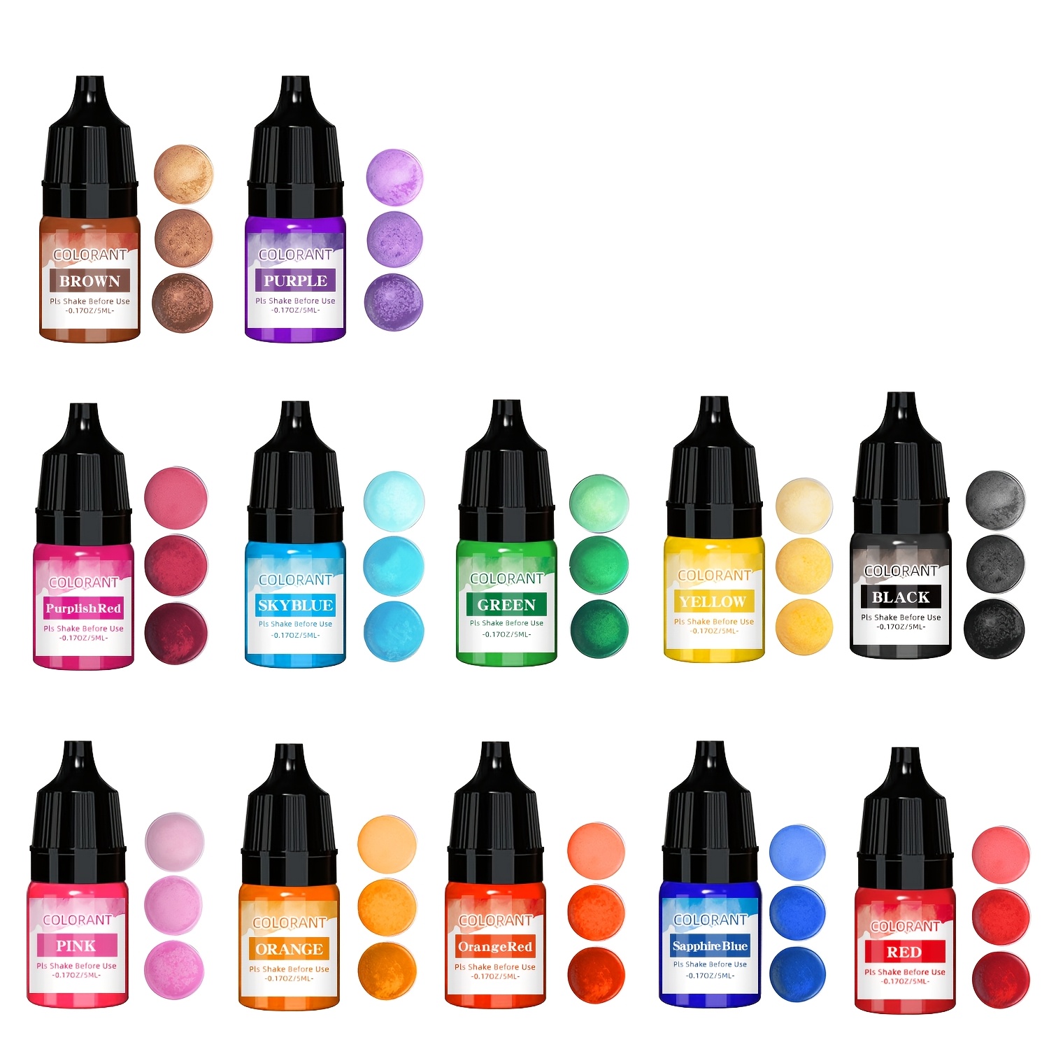 12-color High-gloss Liquid Batik Wax Dye - High-concentration Suitable For Soy/beeswax, Gel & Palm Wax, Compatible For Soap Making, Coloring, Batik Crafts - Concentrated Dye For Wax-based