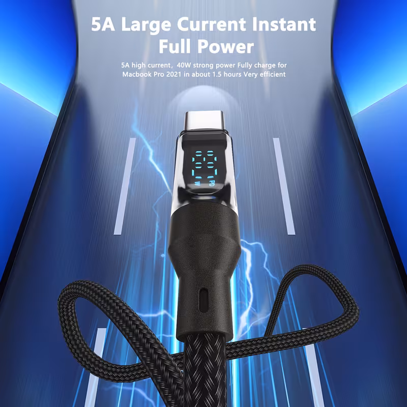 180w super fast charging usb a to type c cable with led data sync usb 6a compatible with iphone 15 16 xiaomi poco Product details 5