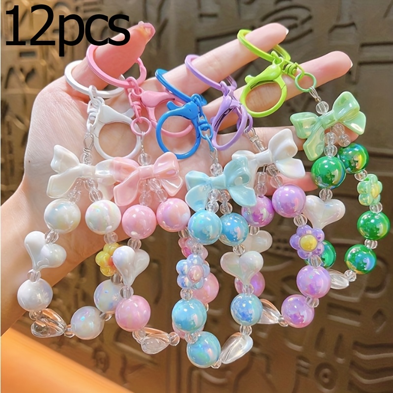 TEMU 12pcs Diamond Keychain Set, Solid Color Keychain, Ideal Father's Day Gift, For Sisters