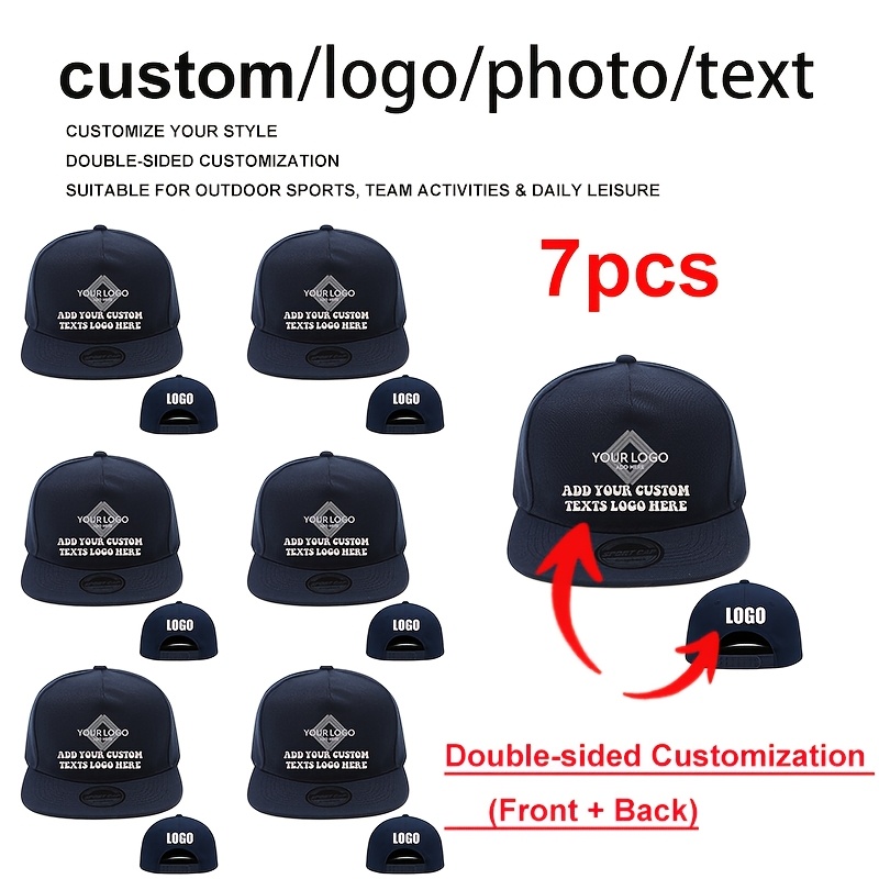 7pcs LEADAYS Logo Baseball Caps with Personalised Text/Logo