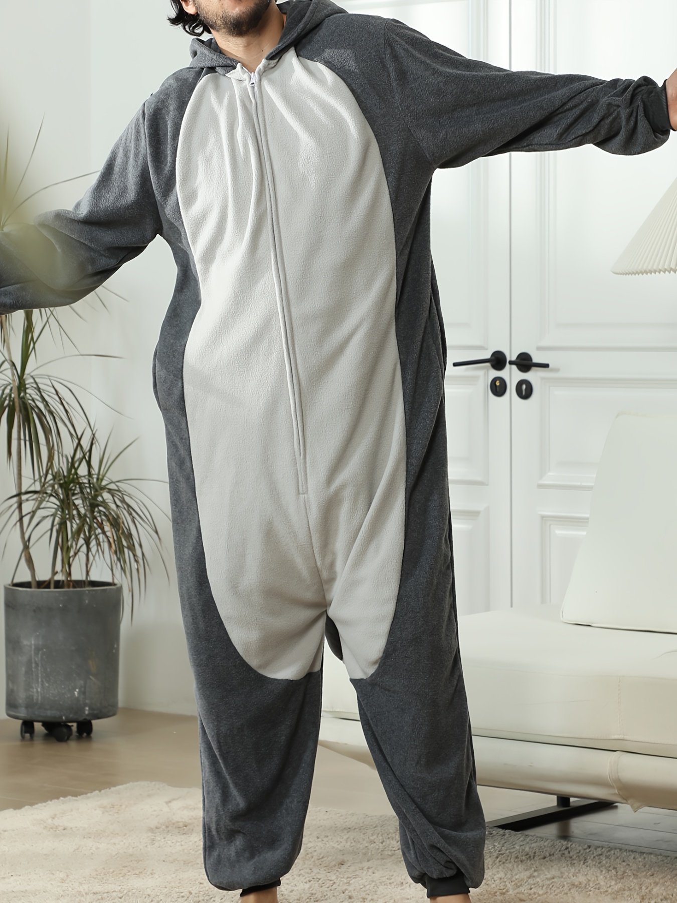 Men's Cartoon Jumpsuit Sleepwear, Cozy Gift
