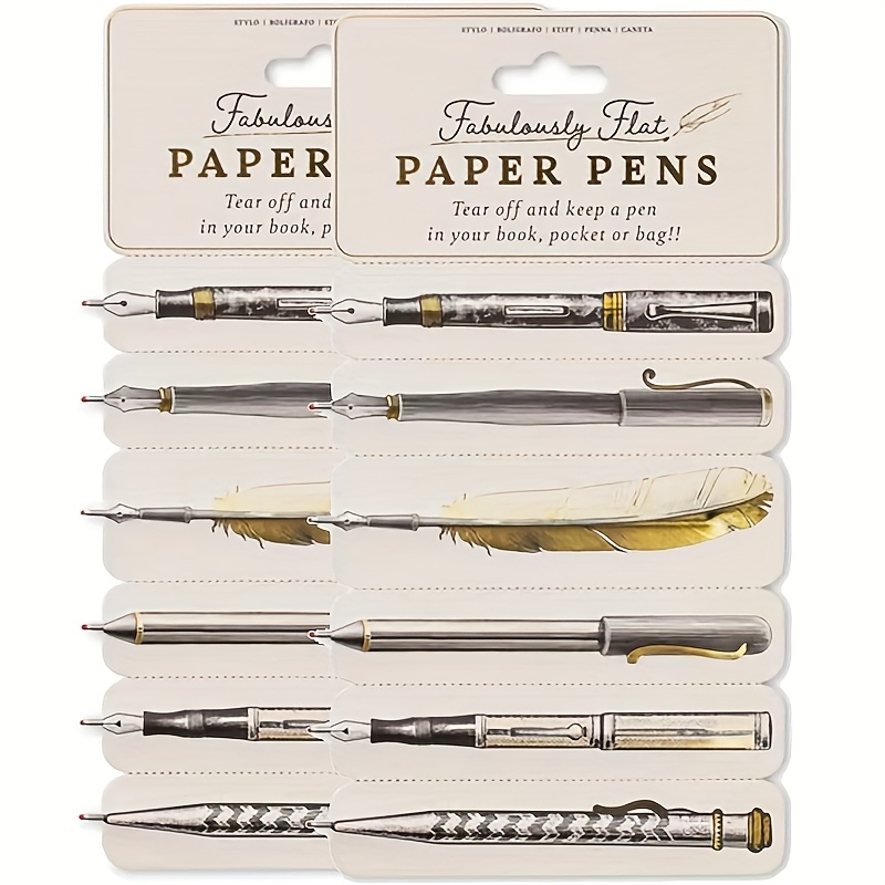 Flat Paper Pens, Flat Bookmark Pen, Pen Bookmarks, Smooth Writing Pen, Practical Black Ink Double-sided Ultra-thin Paper Pen, For Writing And Marking Pages