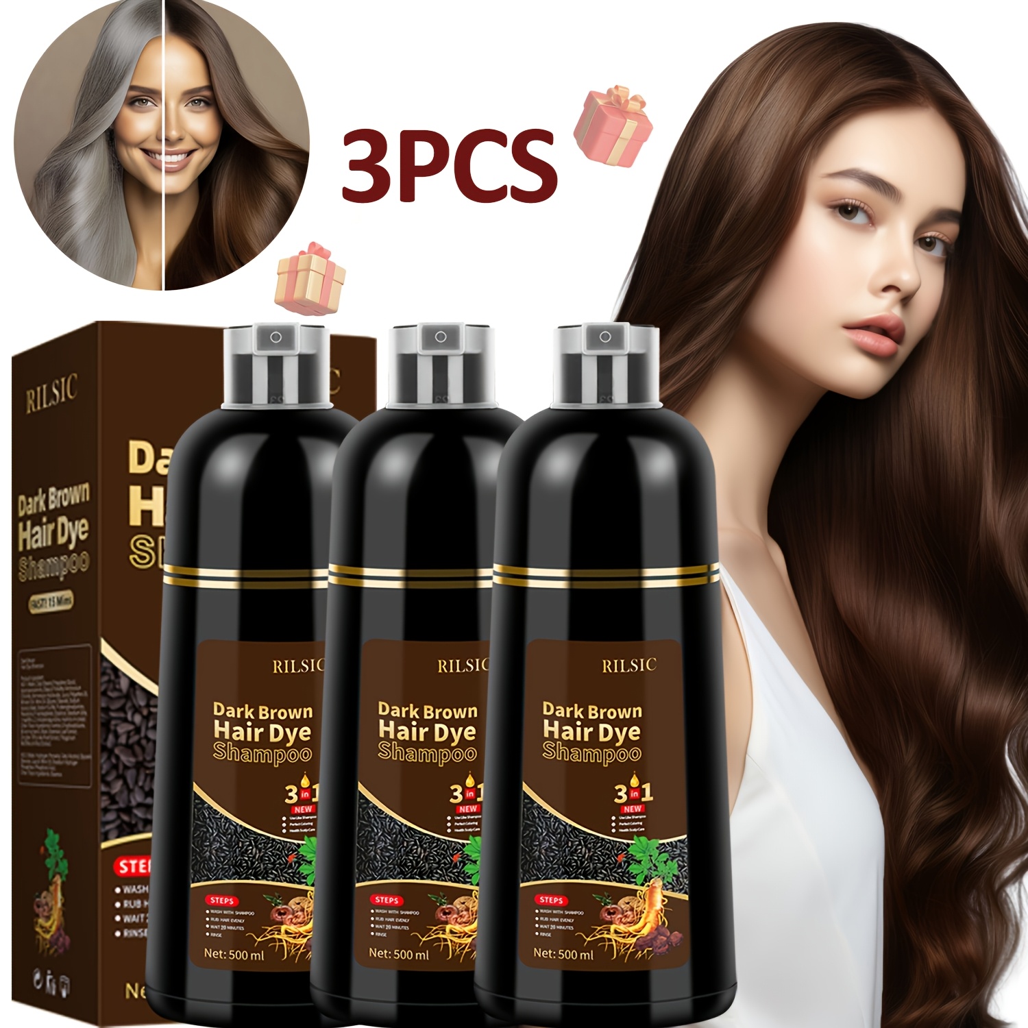 hair color shampoo sold on Temu Canada