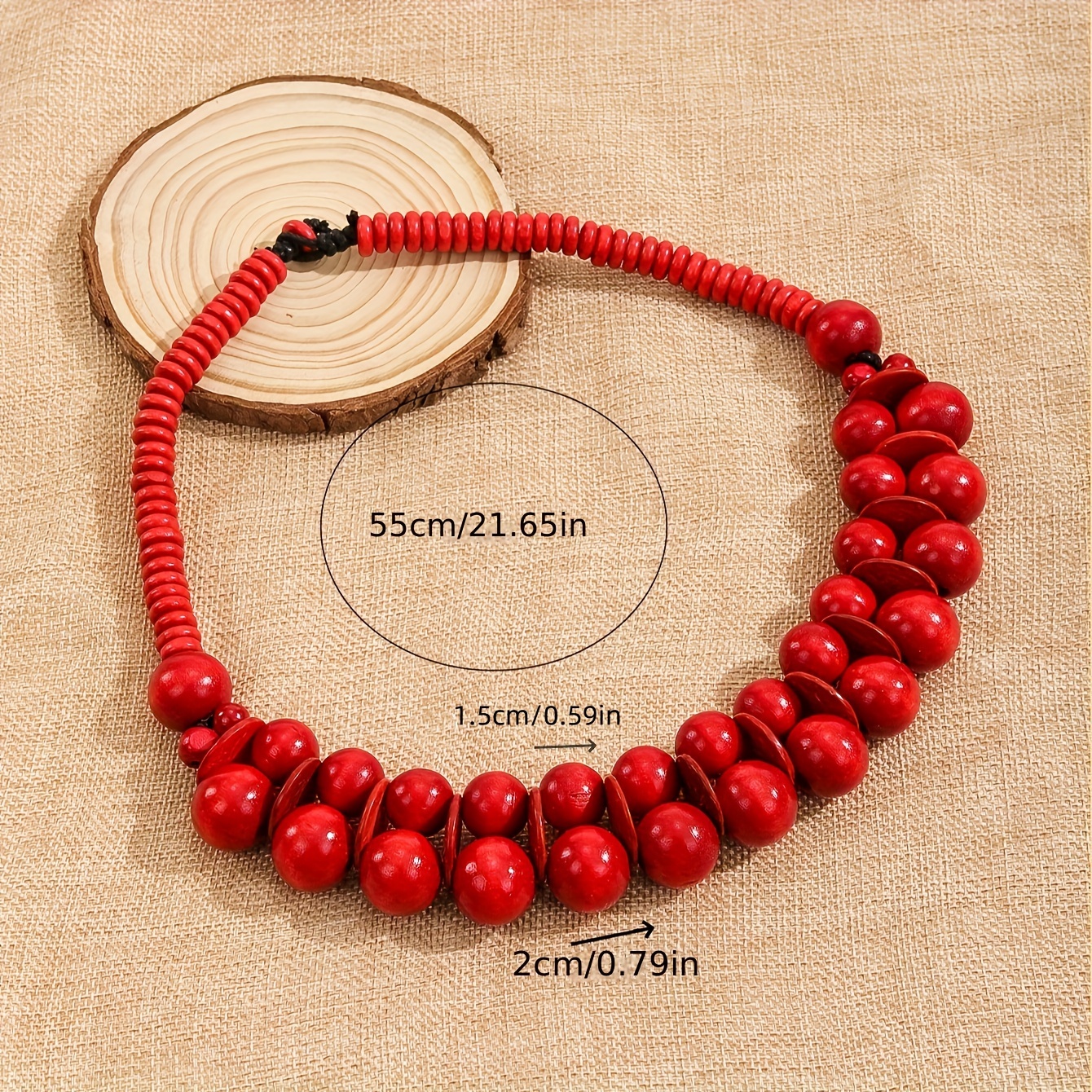 Bohemian Vintage Style Beaded Necklace, Handcrafted