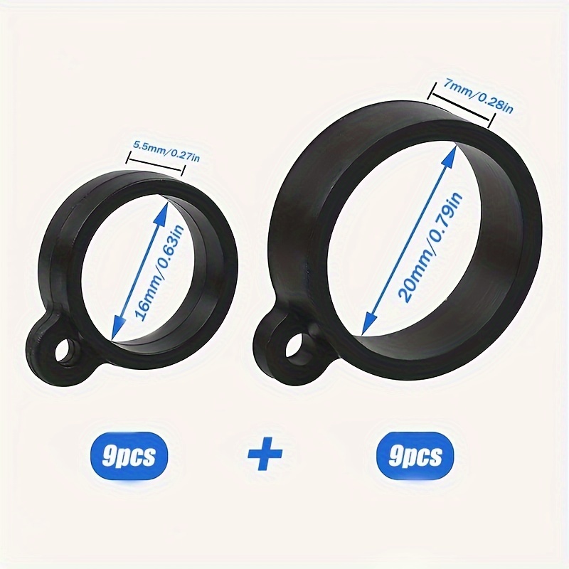 Image of Fishing Rod Hook , 18/20pcs Fishing Lure Bait Holder, Light, Medium Light Pole Hook Keeper Holder Elastic Rubber Rings For Worm And Treble Hook Fishing Tackle Tool 4sizes