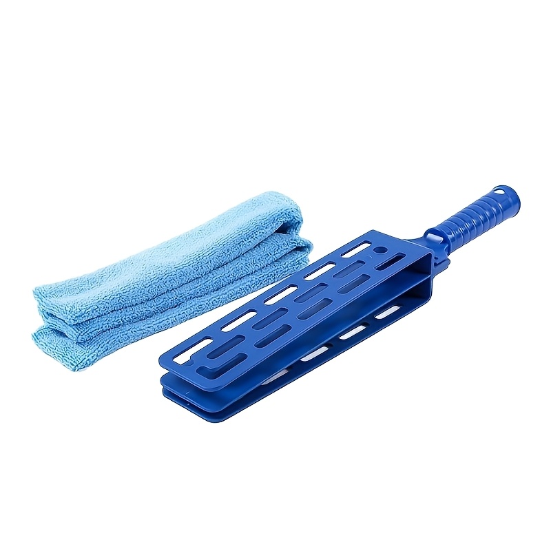 TEMU A Set Of 2 (plastic Brush   Cloth), Designed For Cleaning Blinds, Vents And Narrow Areas, With An Ergonomic Handle, Ideal For Home Use