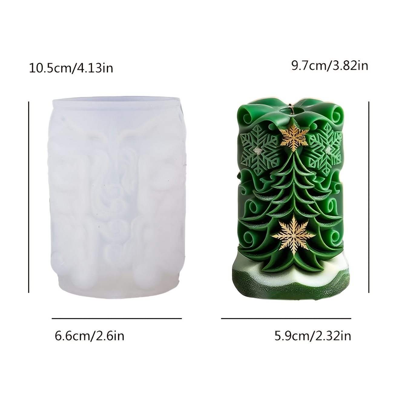 TEMU 1pc Christmas Snowflake Embossed Candle Silicone Mold, Perfect Combination Of Christmas Tree And Snowflake Patterns, High-quality And Easy To