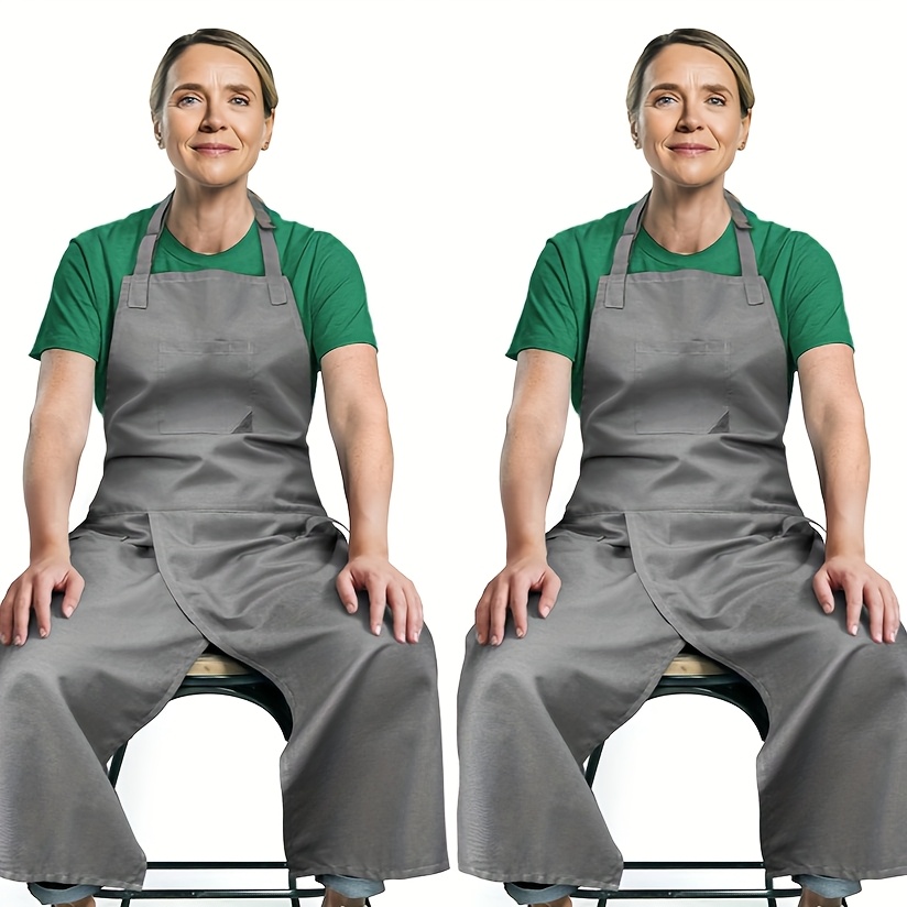 TEMU Apron With Logo, Adjustable Elastic Waistband For A , Large Side Pockets For To Spatulas And Packaging Bags, Front Panel Tool Pocket, Sleeveless