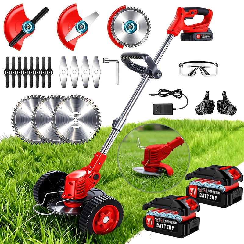 item picture 21  trimmer cordless electric grass trimmer   with 3 types of     high capacity lithium batteries battery powered lightweight   trimmer