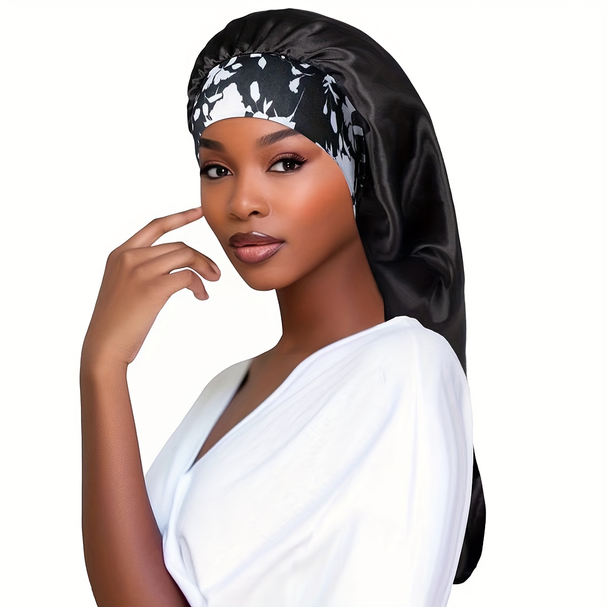 1/2pcs Long Satin Bonnet Bonnet Hairs Bonnet For , Long Braids Bonnets Shower Caps, Reusable Adjusting Hair Care Wrap Cap Sleep Caps For Women