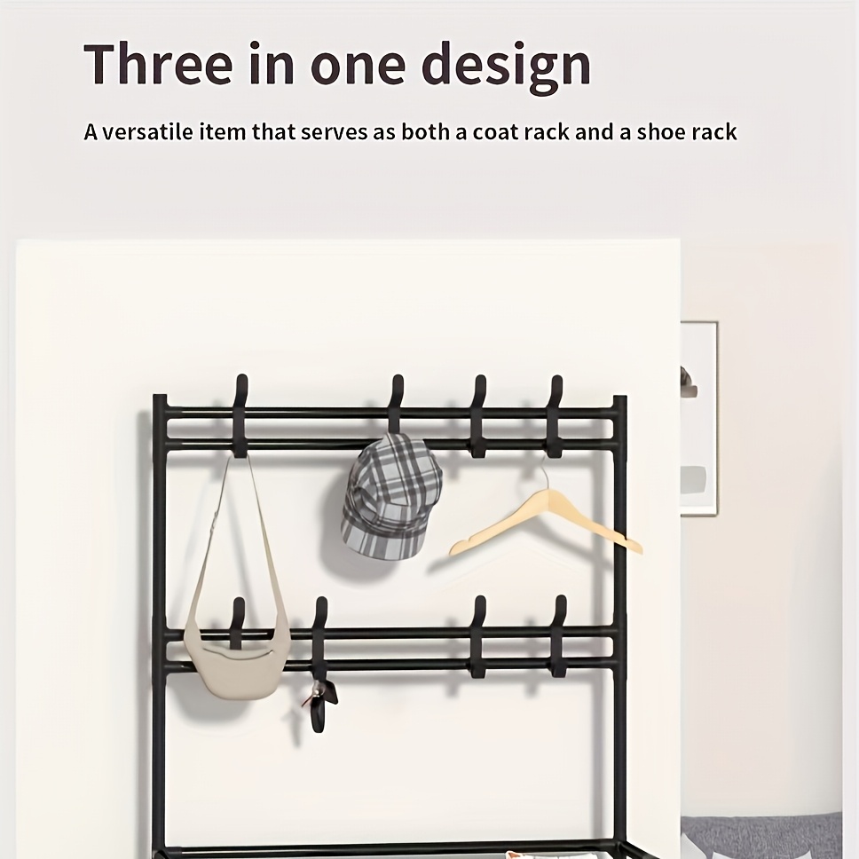 4-5 Tier Shoe Rack - Space-Saving, Easy Assembly, Durable Design for Entryway And Bedroom, Minimalist Style, Efficient Sneaker Storage, Shoe Storage Solution | Modern Shoe Rack | Durable Construction, Dorm Entrance Storage Rack for Shoes And Hats