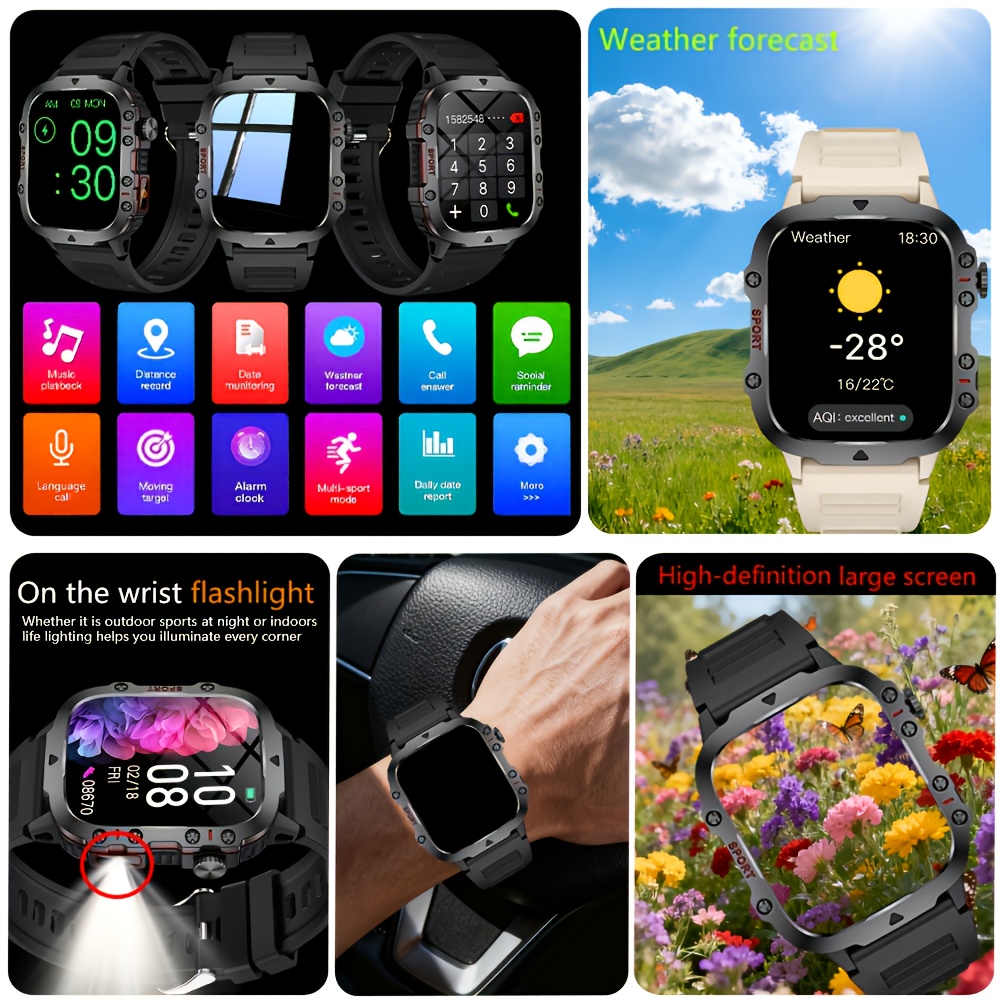 Nouvelle Montre Connectée pour Hommes et Femmes - Appels/Textos Sans Fil/Modes Sportifs Multiples/Contrôle à Distance de l'Appareil Photo/Tracker de Fitness, Compatible iPhone et Android, Chargement USB, Connectivité Intelligente, Style Moderne, Écran Clair, Cadeau Idéal pour