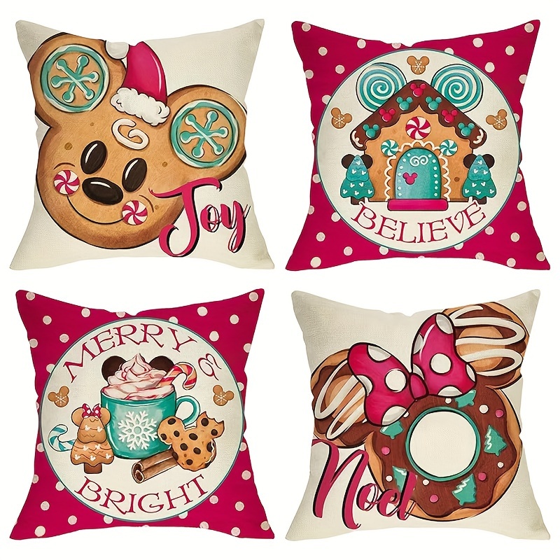 

4pcs, Christmas 17.8x 17.8inch, Hot Porch Decor, Dot Cushion , Is Not Included, -sided