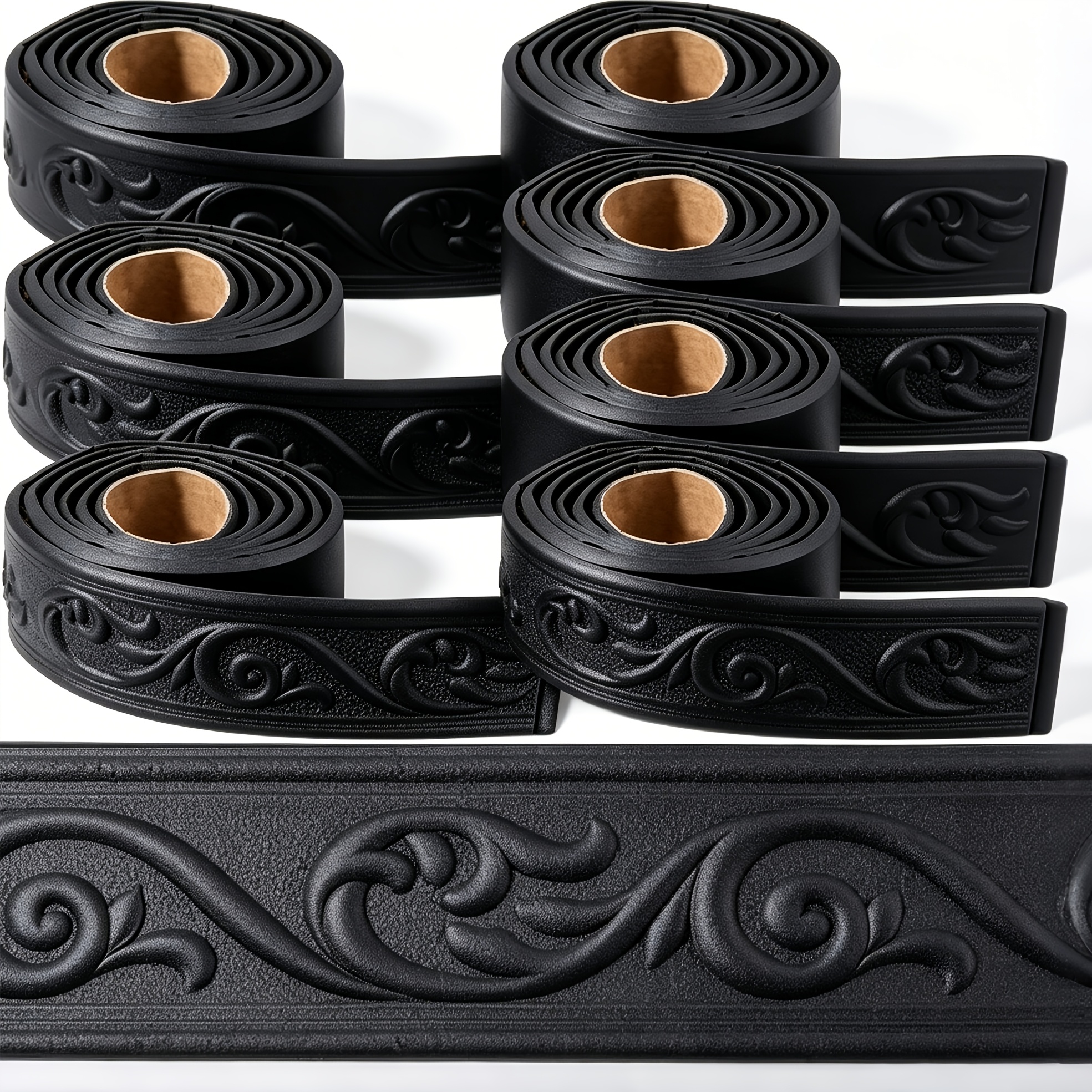 TEMU Containing 7 Rolls Of 1608 X 5.08 Cm Crown Decorative Lines, Made Of White Peelable Adhesive Foam. This Self-adhesive Flexible Decorative Strip