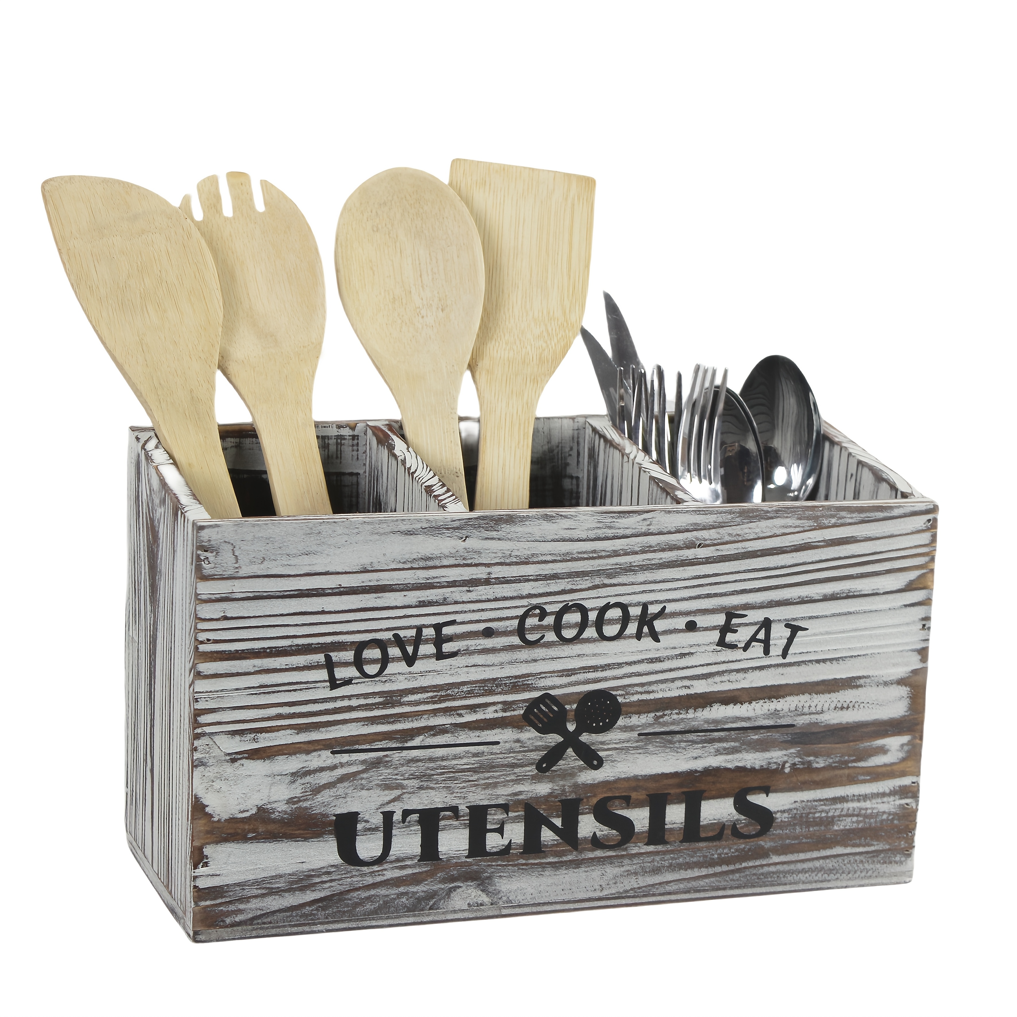 Wooden Kitchen Storage Box, Tableware Organizer, Desktop Chopstick Sorter, Wooden Cooking Tool Storage Box, Countertop Utensil Rack