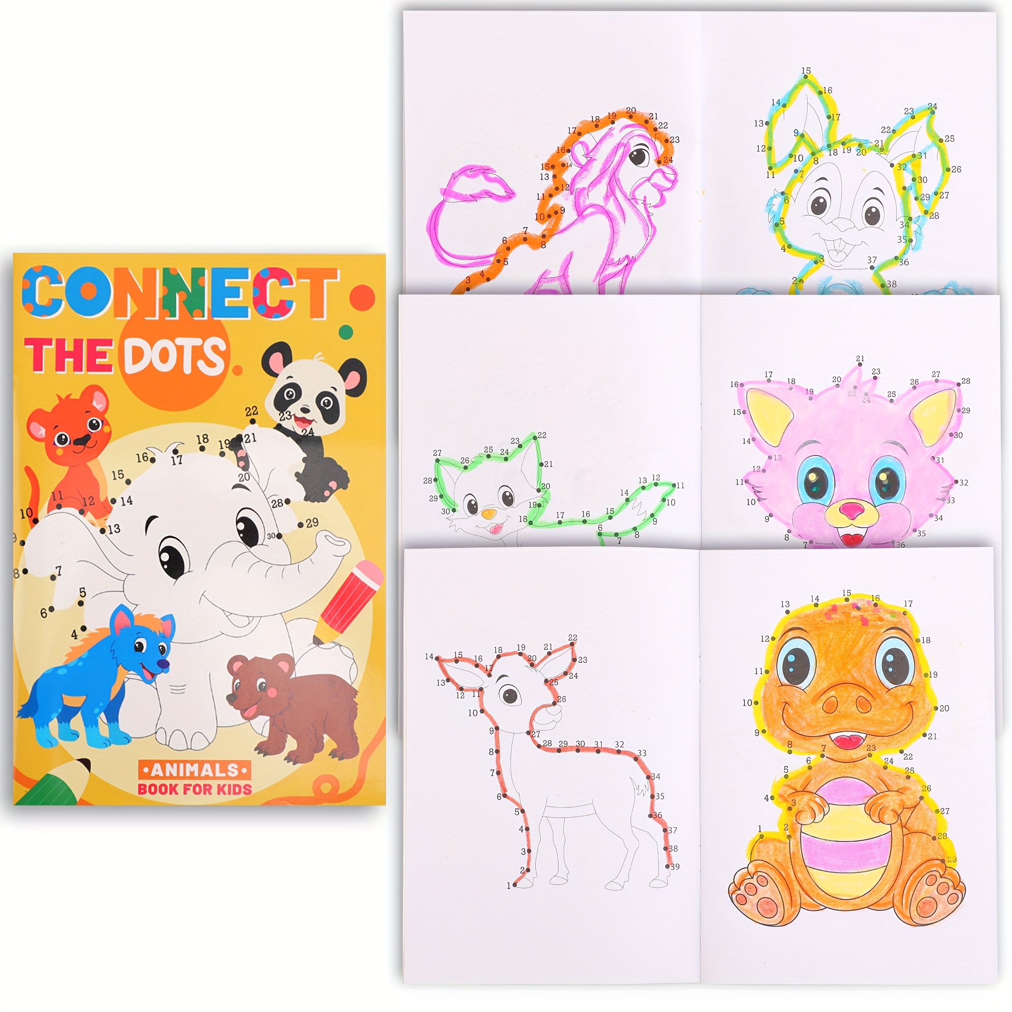 Image of 3+ Years Kids Animal Theme Connect- Activity Book, Unisex Easy Fun Number - -one Coloring, Drawing, And Number Connecting Practice For Children, Ideal Warm Friend Gift, Learning Supplies/stationery