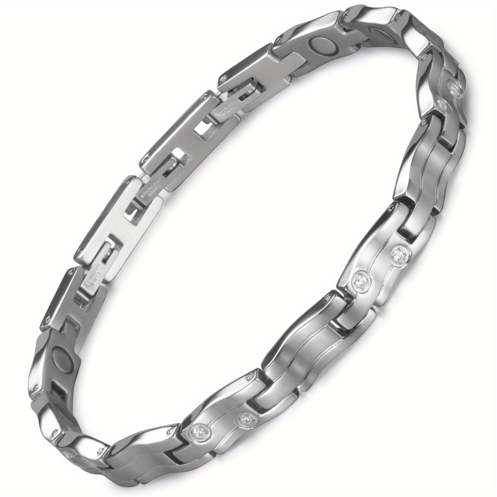 Women' Steel Bracelet, Super Magnetic Meteor Design, Adjustable Size With Box And Tool