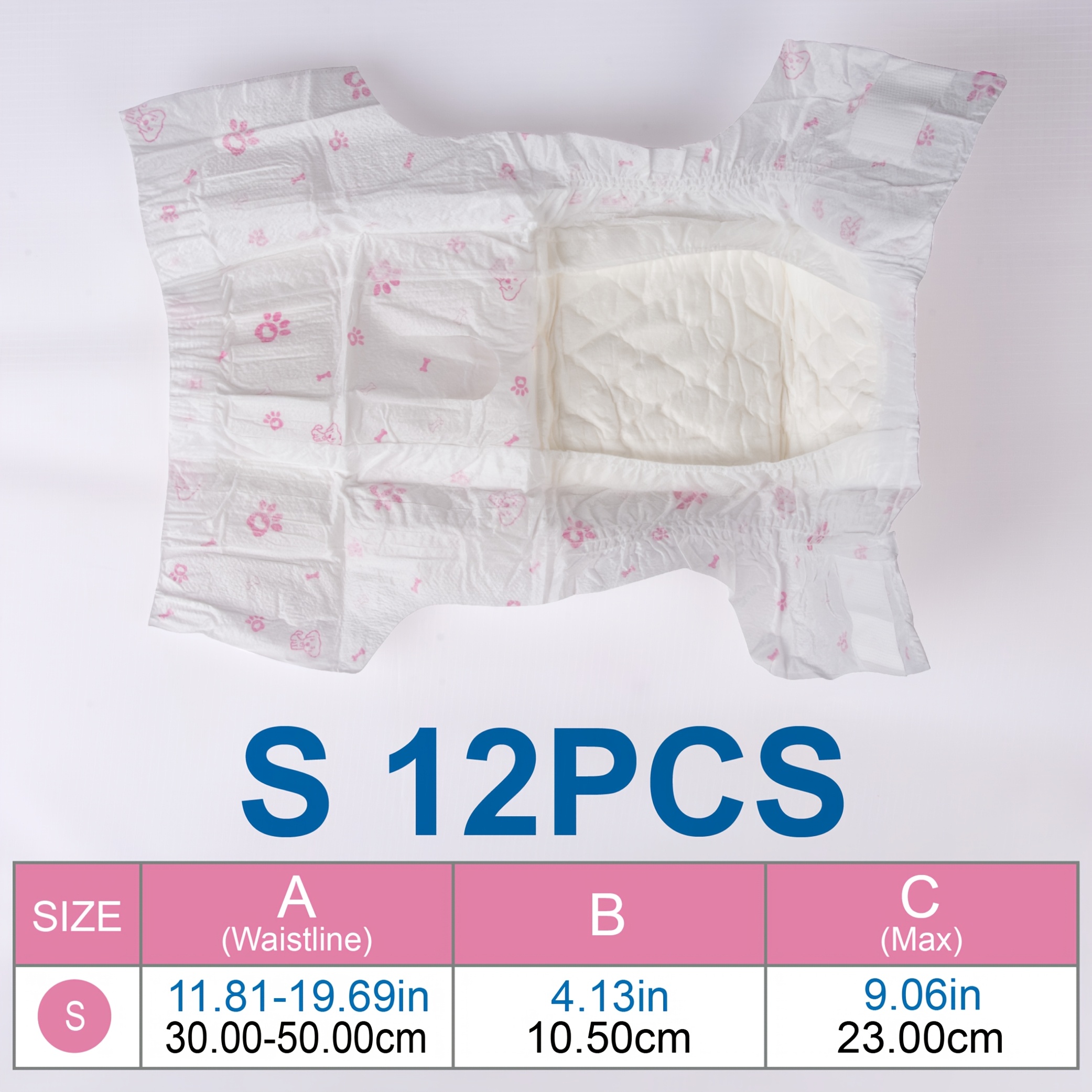 TEMU Disposable Female Dog Diapers - Soft And Comfortable, Water-absorbent And Leak-proof, Postoperative Care For Dogs, Urinary Incontinence For