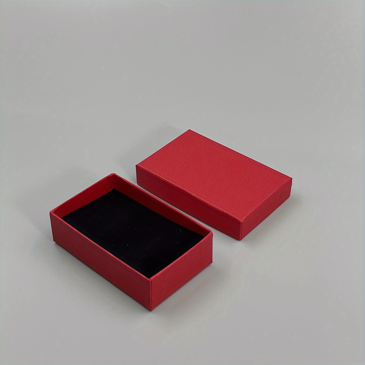 

Elegant 12pcs Jewelry Gift Boxes In Red & Black - Perfect For Rings, Earrings, And Wedding Presents With Lids Included