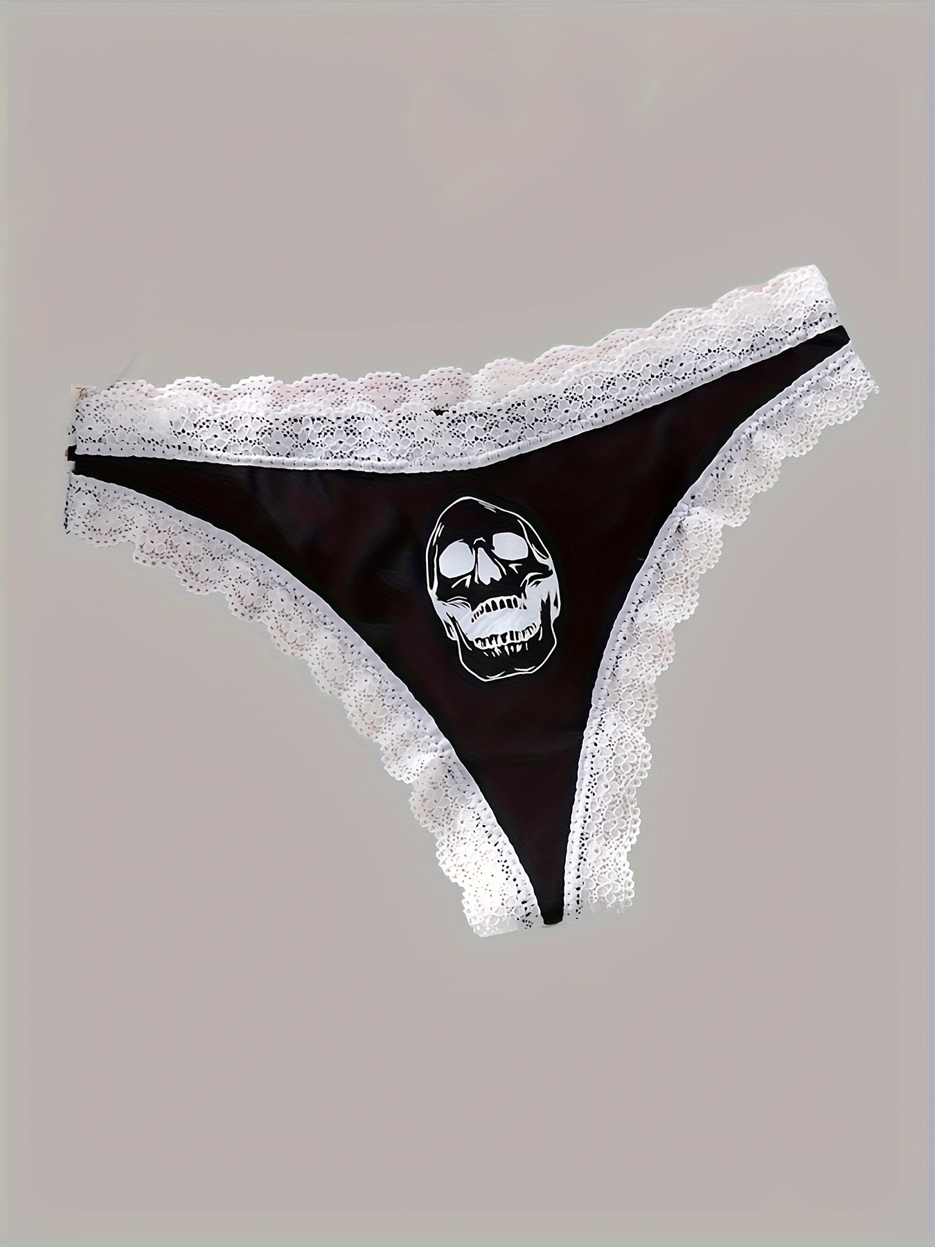 Skull Print Seamless Thongs Comfy Low Waist Intimates - Temu