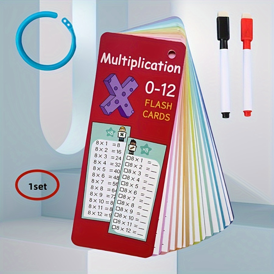 1set 14pcs Multiplication Flash Card Set, Classroom Home Learning Assistance Card, Materials, Gift, Birthday Gift, Christmas Gift