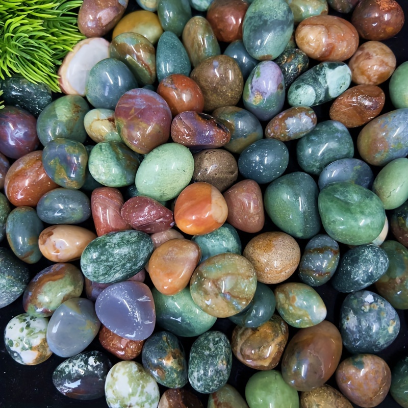 

1pack Natural Ocean Agate Tumbled Stones, 100/500g(0.22/1.1lb) Large Crystal Gravel For Planter Decors, Diy Aromatherapy