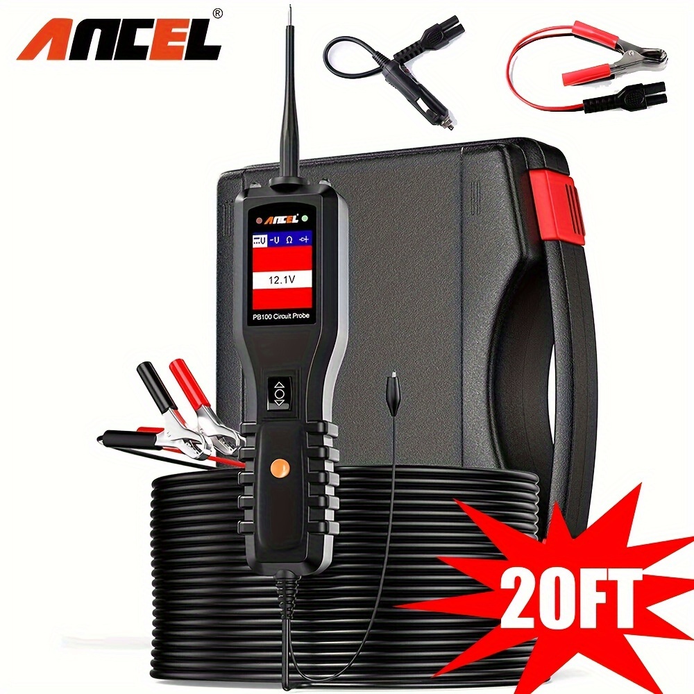 

Ancel Automotive Circuit Tester Kit - Voltage, Short, Relay, Fuse Tester With Thermometer For Cars And Trailers