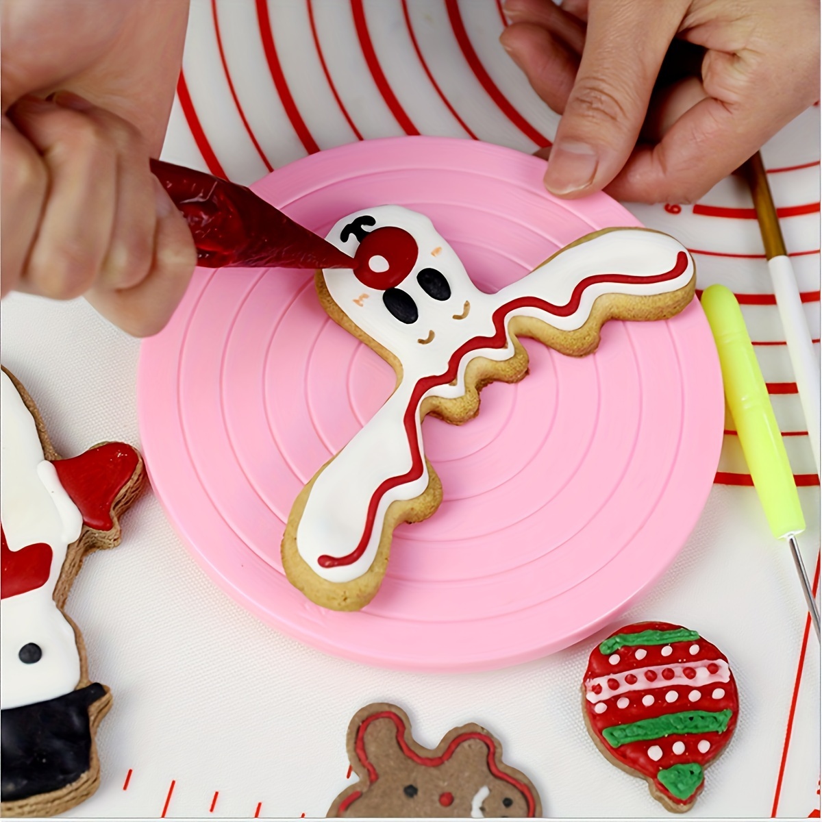 

1pc Easy Control Cake Turntable Stand For Diy Cookie Decorating - 5.5 Inch Turntable For Smooth Spinning And Convenient Decorating