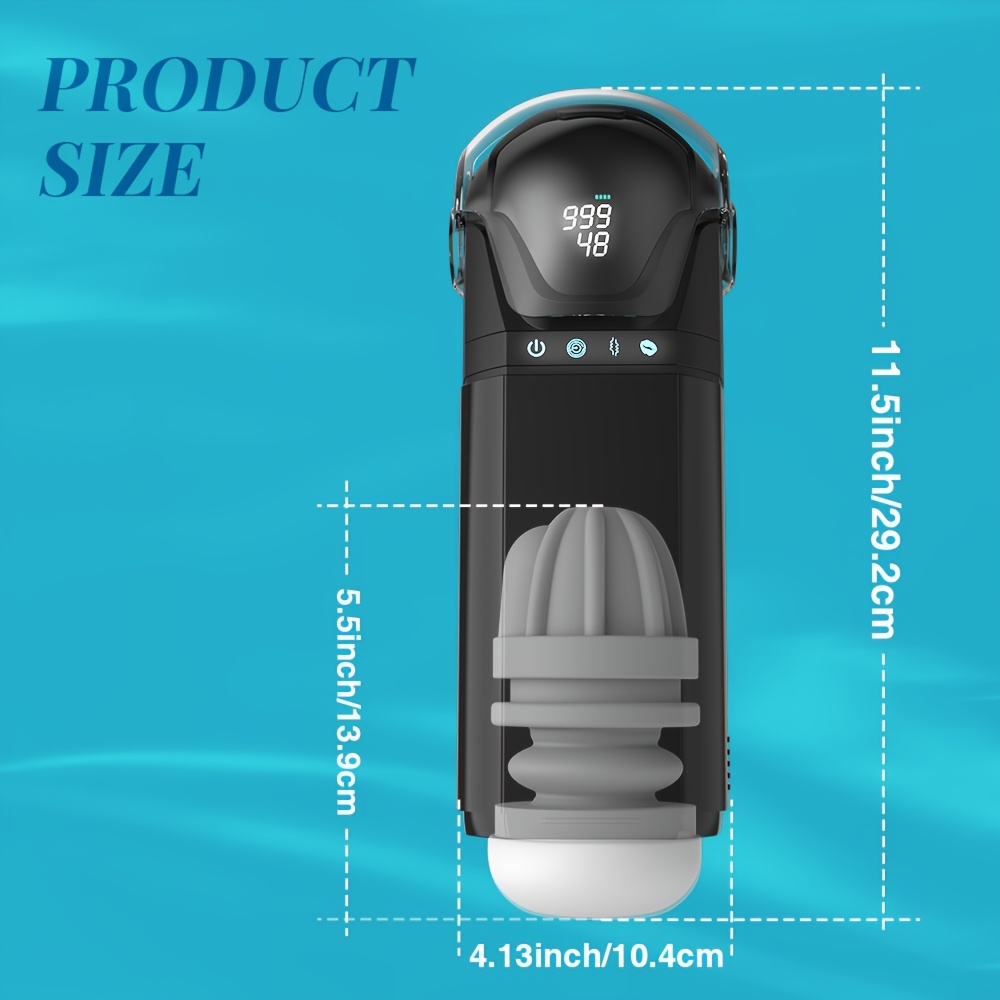 9 Sucking Modes 9 Stretching Modes Male Electric Masturbation Cup Penis Masturbator, Digital Display Male Adult Sex Toys 3D Realistic Texture Sex Toys Stroker