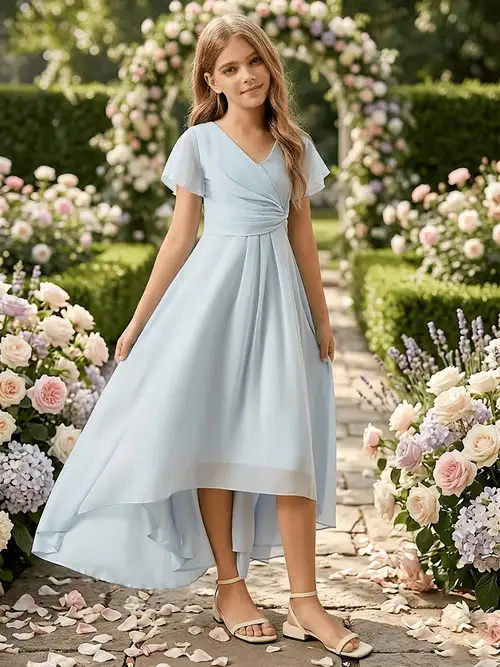 casual dresses for 11 year olds Amazon.com: HIGHUZZA Girls Summer Maxi Dress Tween Back to School Outfits Short Sleeve Ruffle Blue Tiered Casual Dresses with Pockets Size 8-9Y: Clothing, Shoes & Jewelry