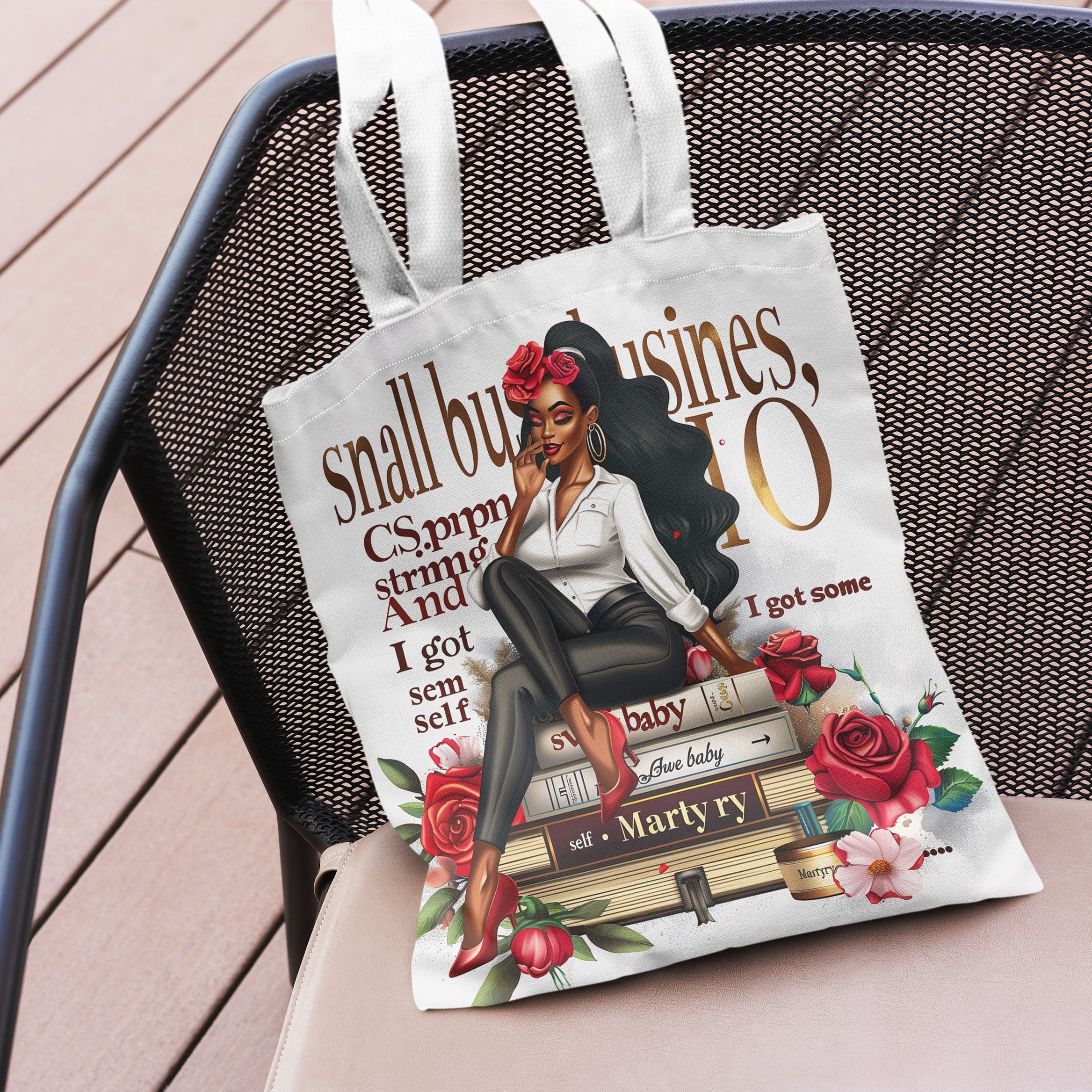 Stylish Woman And Book Themed Large Canvas Tote Bag Business And Daily  Use Bag, Shopping Tote