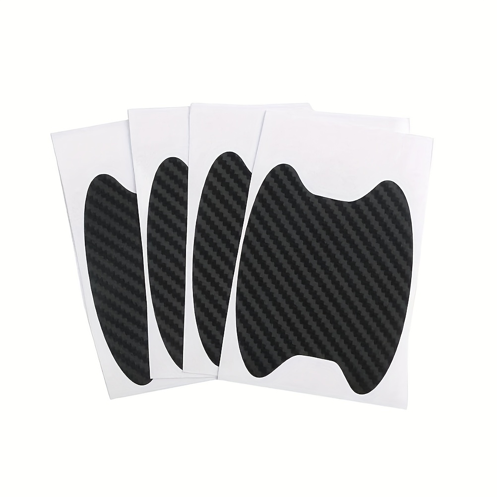 TEMU Carbon Fiber Car Door Handle Scratch Guards – 5pcs Set, Premium 3d Carbon Wrap For Door Cups And Handles, Anti-wear Protective Film, Universal