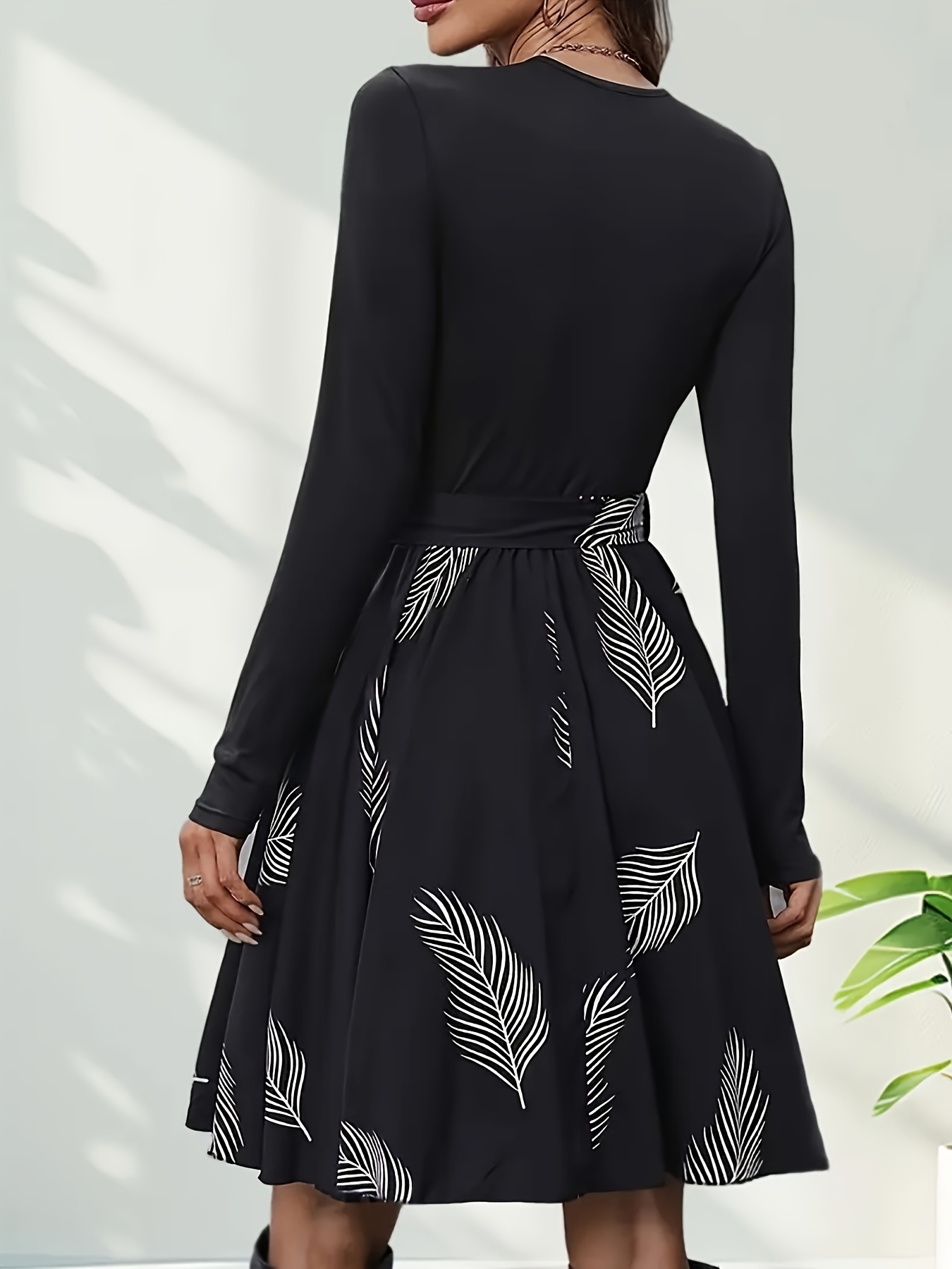 womens dress color block knee length dress - Temu Oman