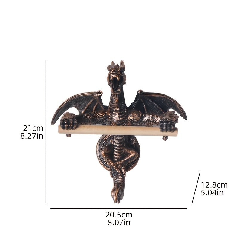 Image of A Dragon Shaped Tissue Holder Ornament, Made Of Resin Material, Suitable For Kitchen And Bathroom Decoration, Handmade Holiday Decoration, And Anniversary Gift