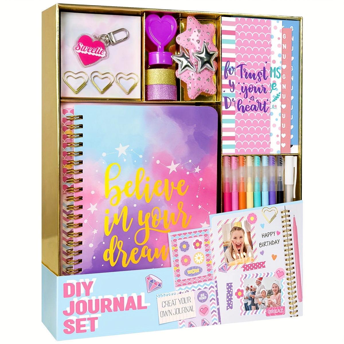 

Diy Journal Kit For Girls - Complete Set With Planner, Notebooks & Scrapbooking Supplies - Ideal Gift For Teen & Tween Crafting, Stationery & , Kit|decorative Accessories|themed Stationery