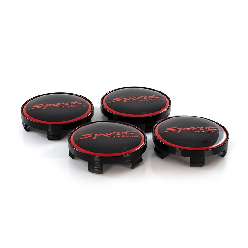 TEMU 4pcs 60mm Universal Car Wheel Center Caps, Black Full Send Style Snap-in Rim Center Covers, 6mm Height Dustproof Decorative Replacement Caps For